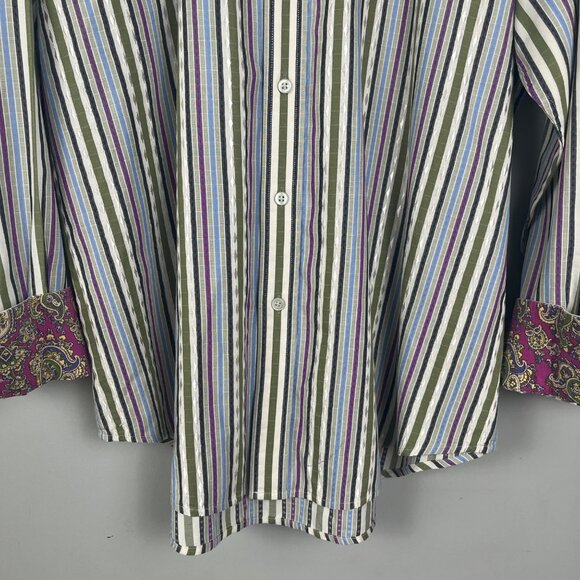 Robert Graham Button Up Long Sleeve Flip Cuff Shirts Lot of 2 Mens Sz. XL - Picture 8 of 9